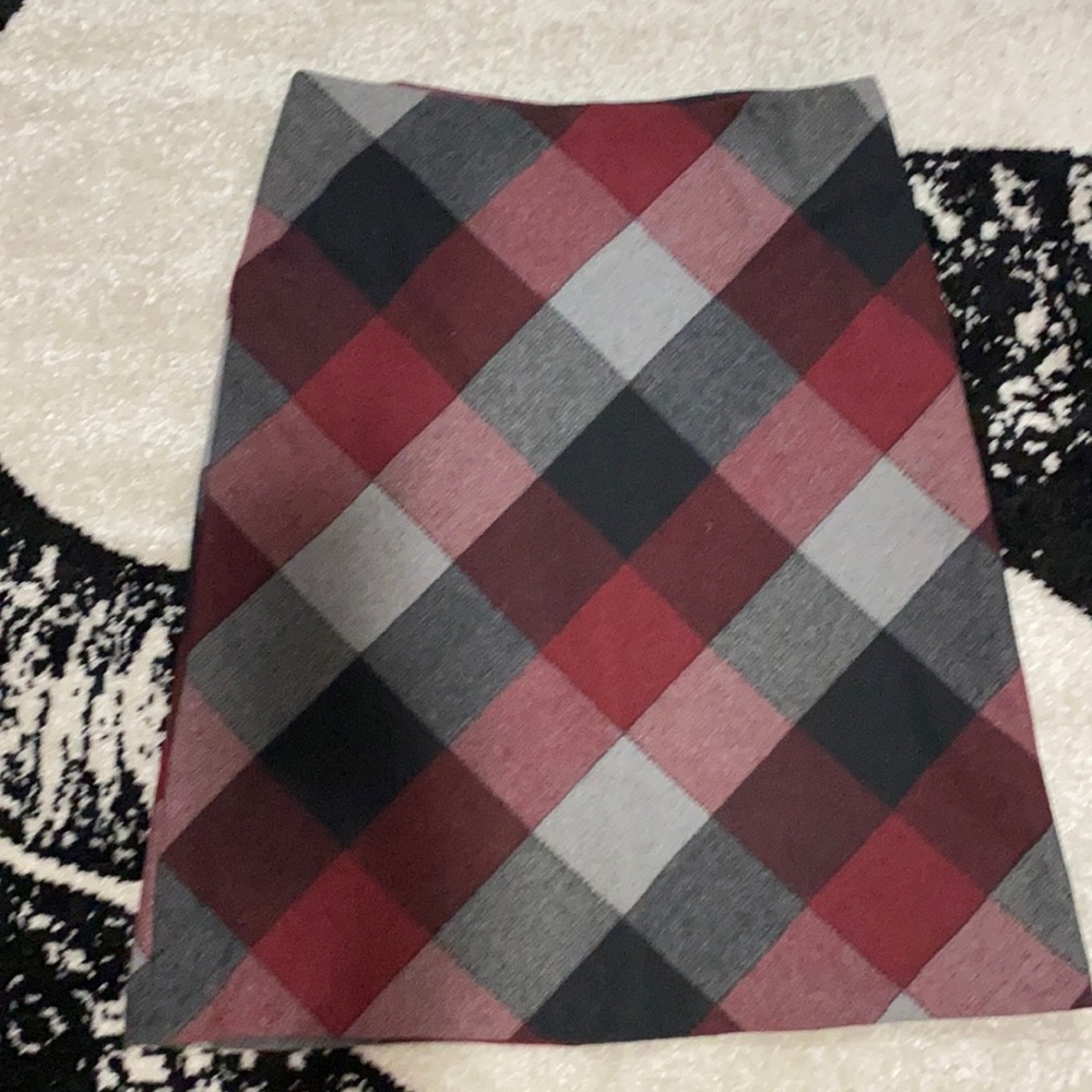 Plaid wool a-line skirt